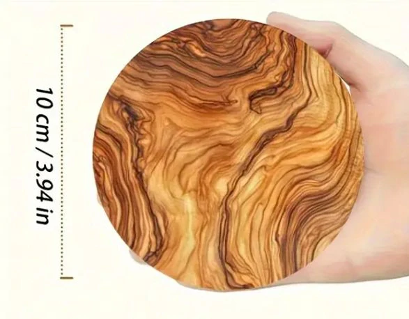 Sada drevených podložiek s gravírovaním a ručným maľovaním (4 ks)