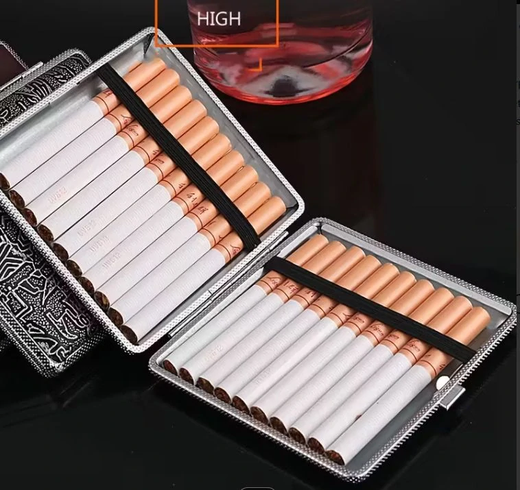Elegantné puzdro na cigarety z PU kože s gravírovaním
