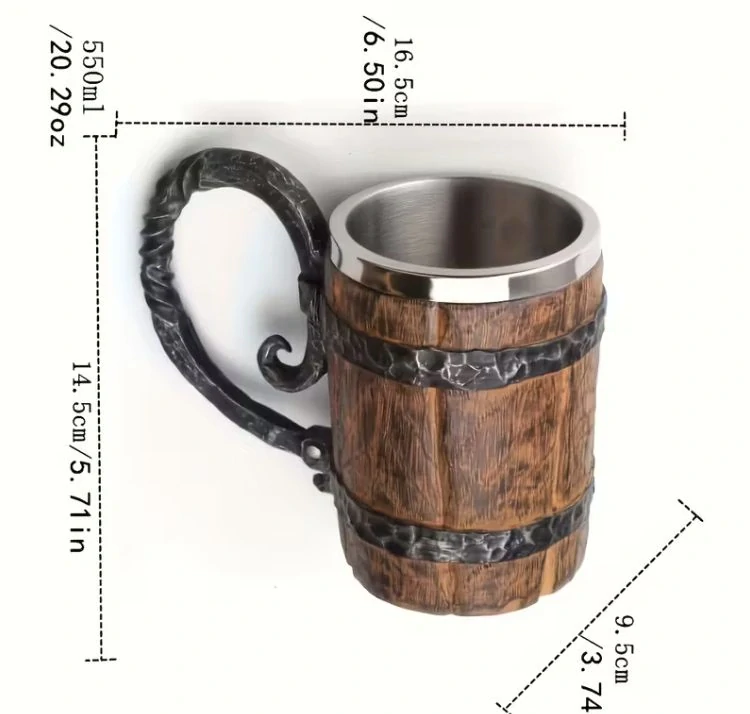 Vikingský krígeľ s personalizovaným koženým emblémom