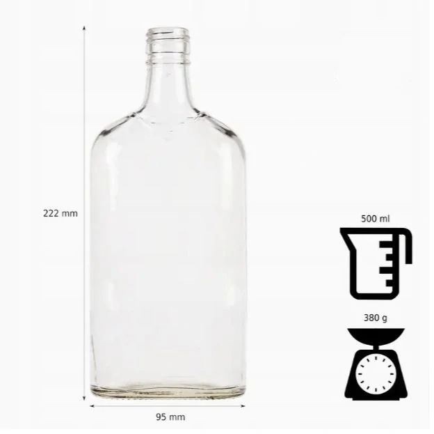 Personalizovaná sklenená fľaša "Ploskačka" s gravírovaním (500 ml)