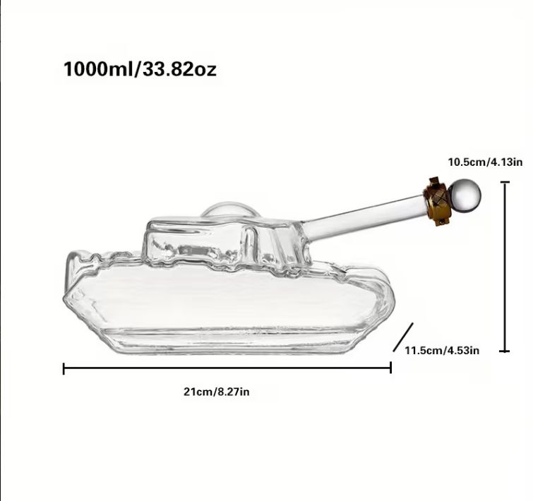 Exkluzívna Karafa "PANZER" (Tank) s gravírovaním - 1000 ml