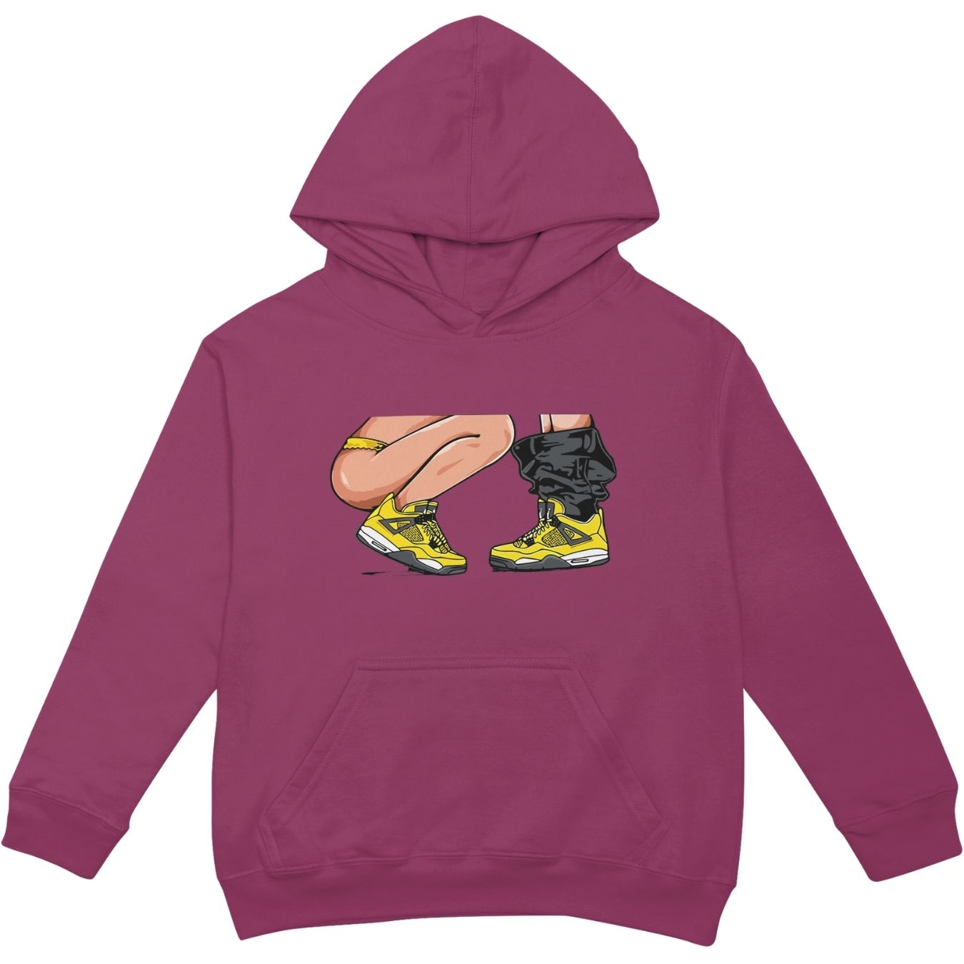 Bordová streetwear mikina s kapucňou – provokatívny urban motív