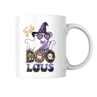 Halloweensky keramický hrnček s originálnou potlačou 123
